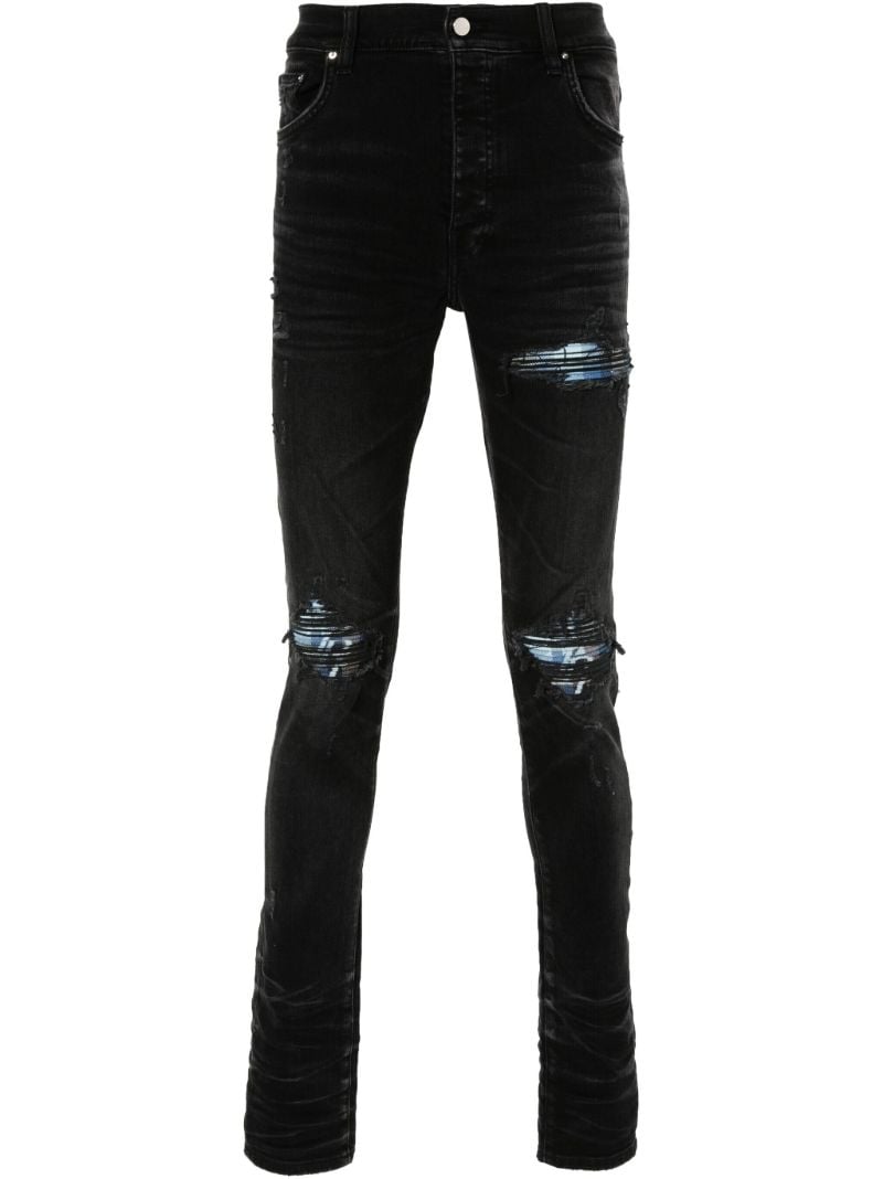 Black Mx1 Distressed Skinny Jeans