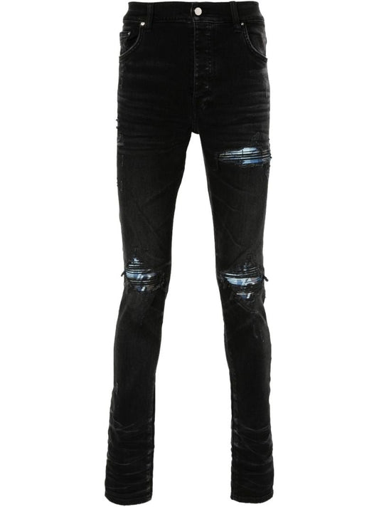 Black Mx1 Distressed Skinny Jeans