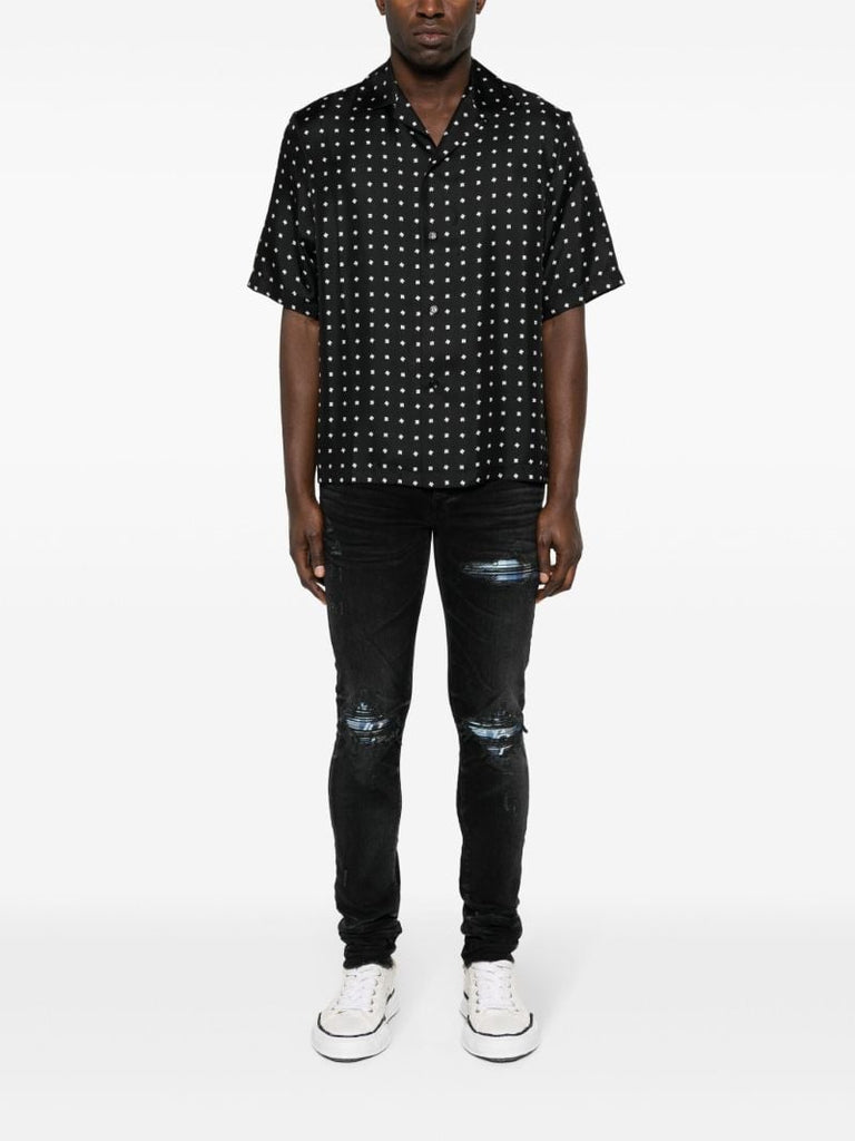 Black Mx1 Distressed Skinny Jeans