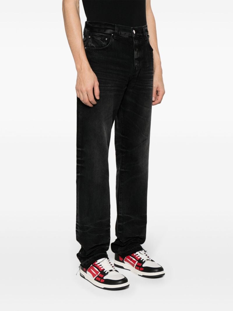 Black Release Hem Straight-leg Jeans