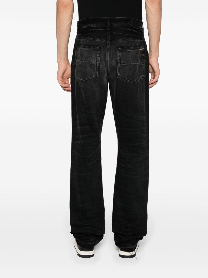 Black Release Hem Straight-leg Jeans