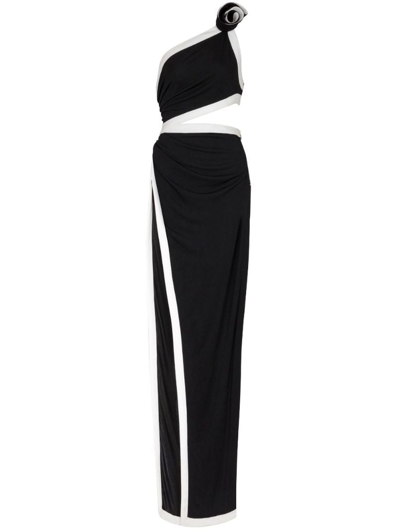 Black Cut-out Asymmetric Gown