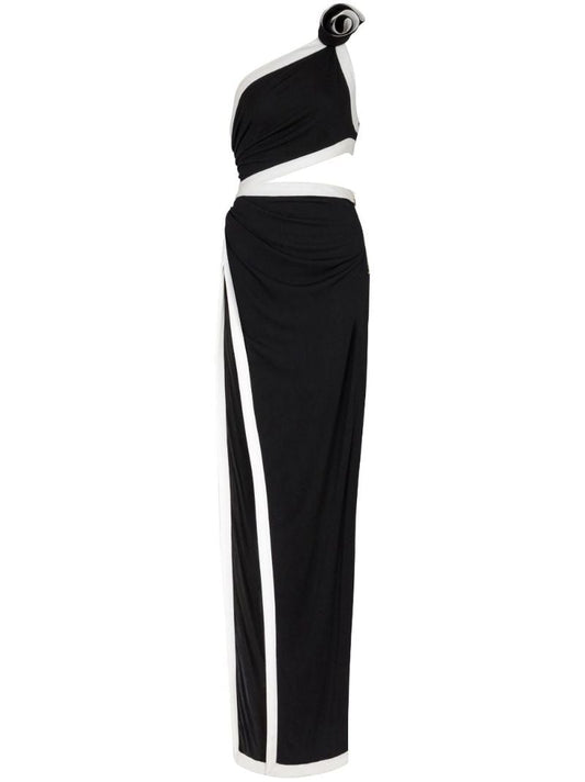 Black Cut-out Asymmetric Gown