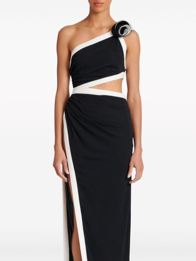 Black Cut-out Asymmetric Gown