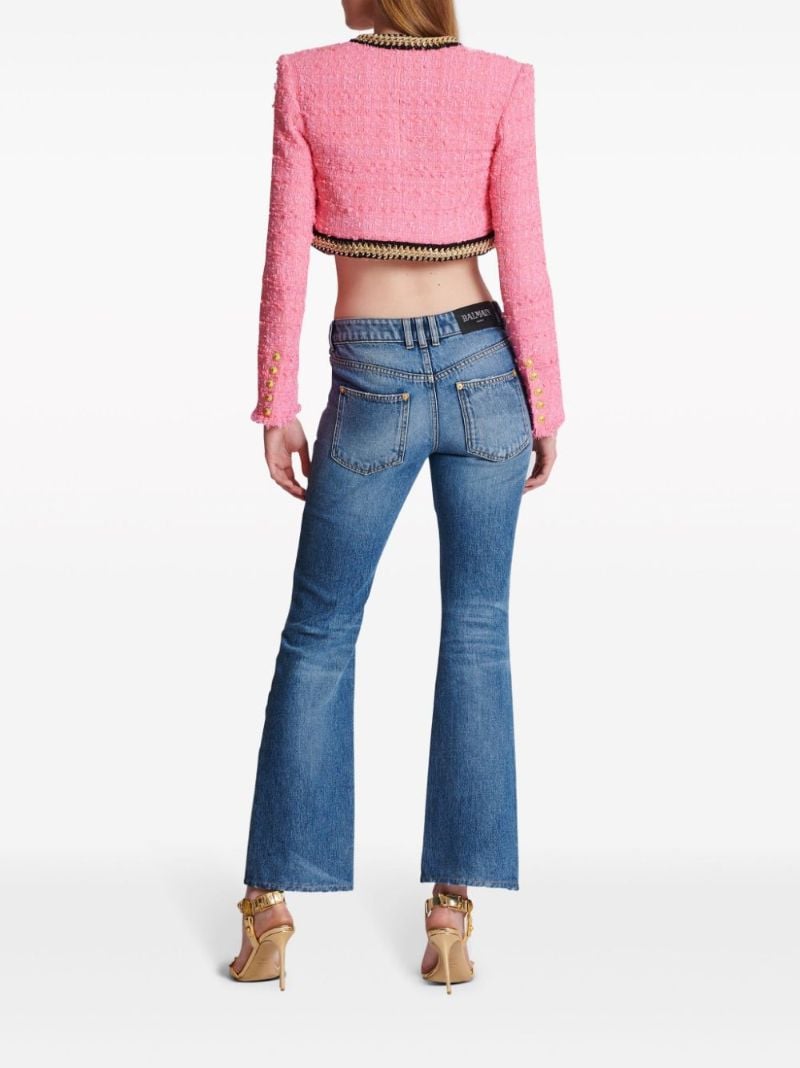 Pink Tweed Cropped Jacket
