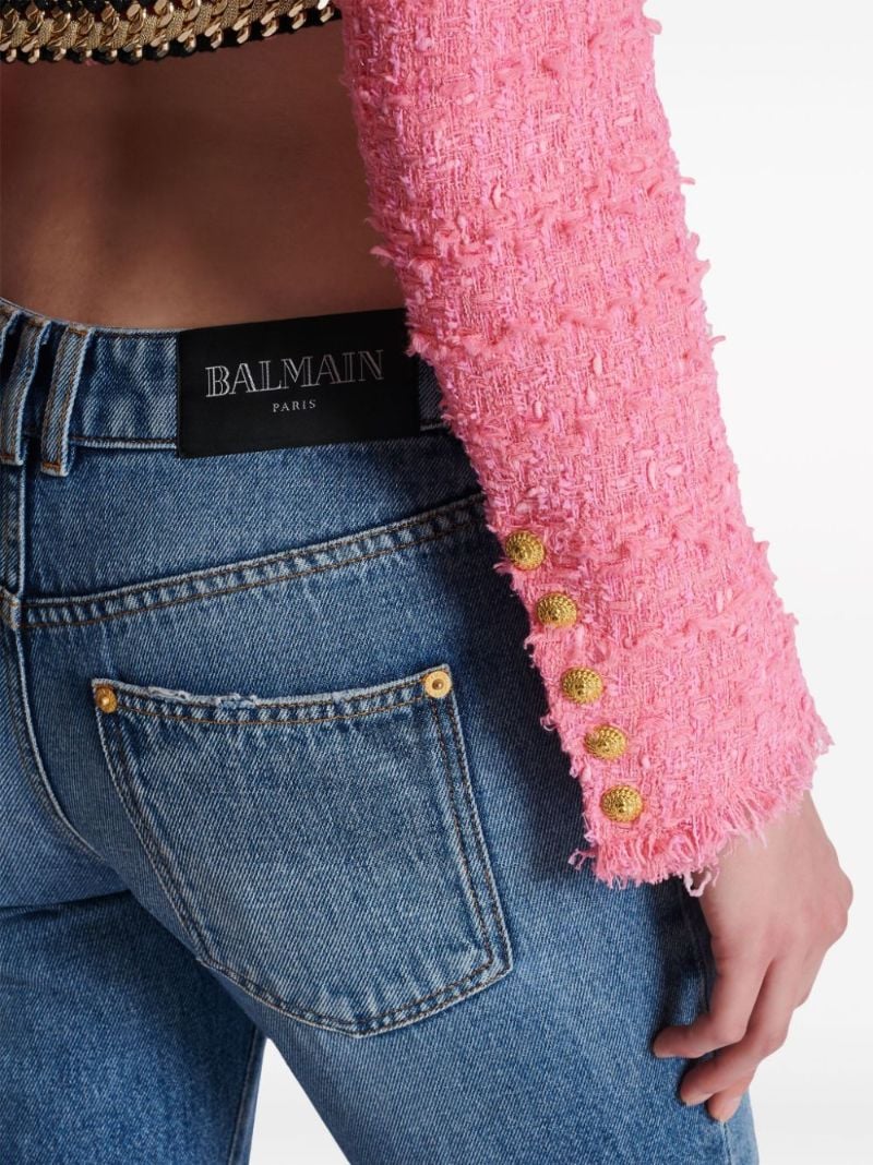 Pink Tweed Cropped Jacket