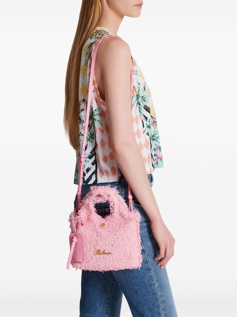 Pink B-army Grocery Tweed Bag