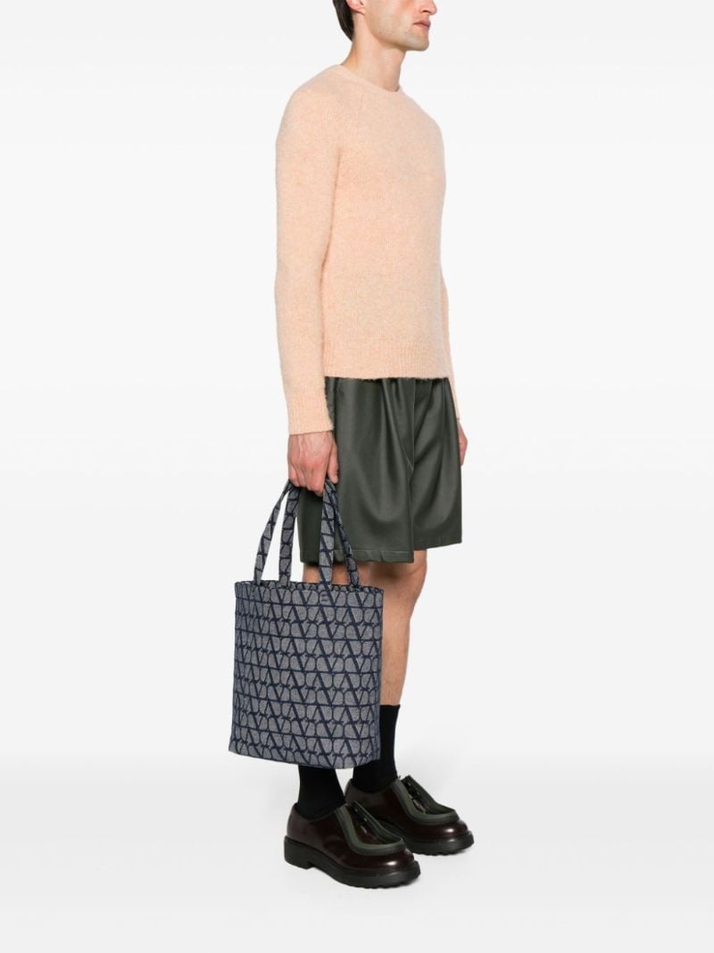 Blue Vlogo Denim Tote Bag