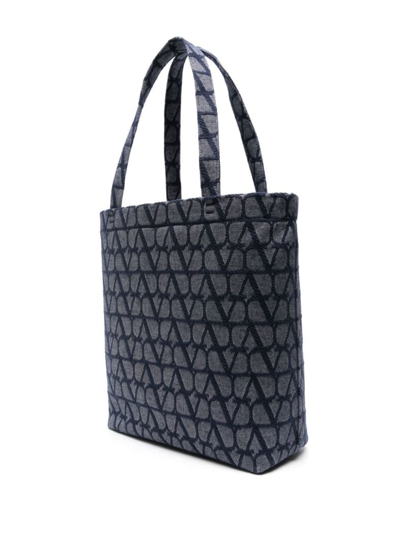 Blue Vlogo Denim Tote Bag