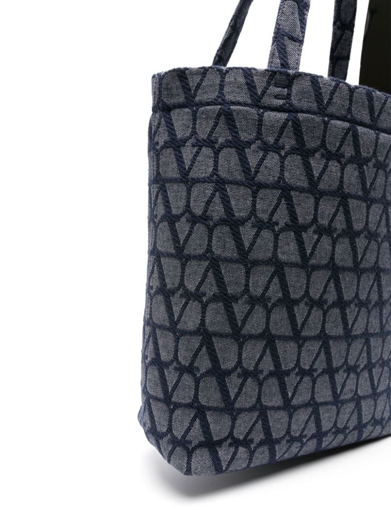 Blue Vlogo Denim Tote Bag