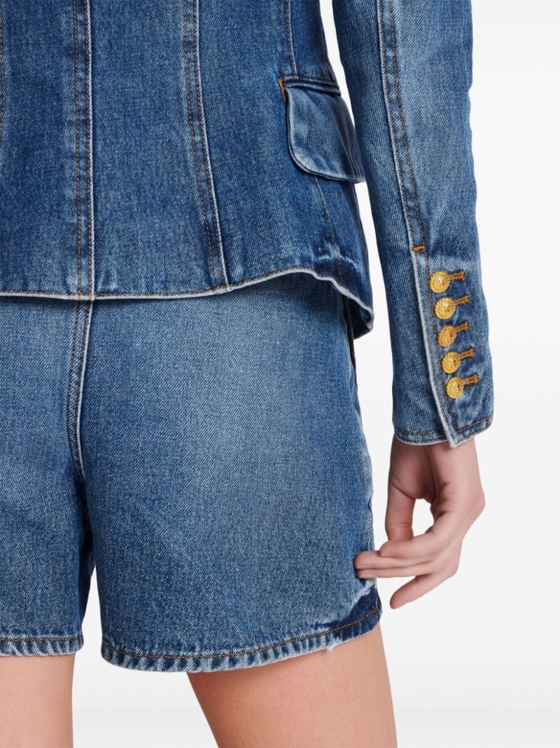 Blue Double-breasted Denim Blazer