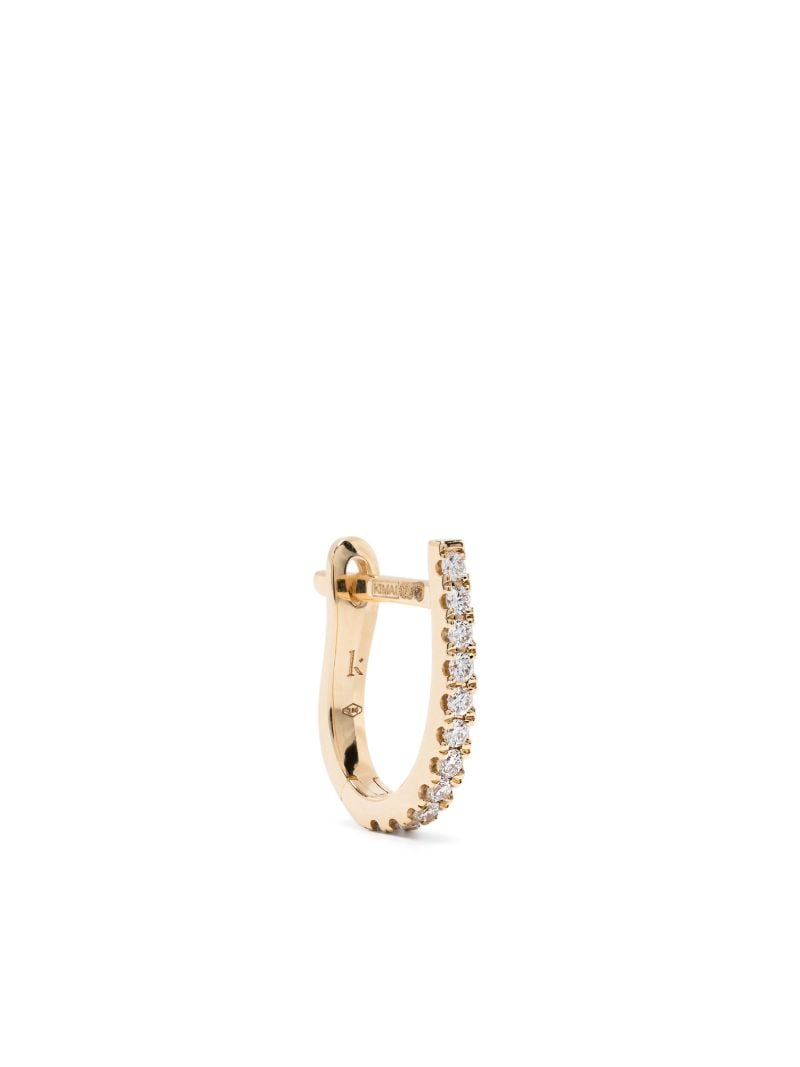 18k Recycled Yellow Gold Huggie Diamond Earring