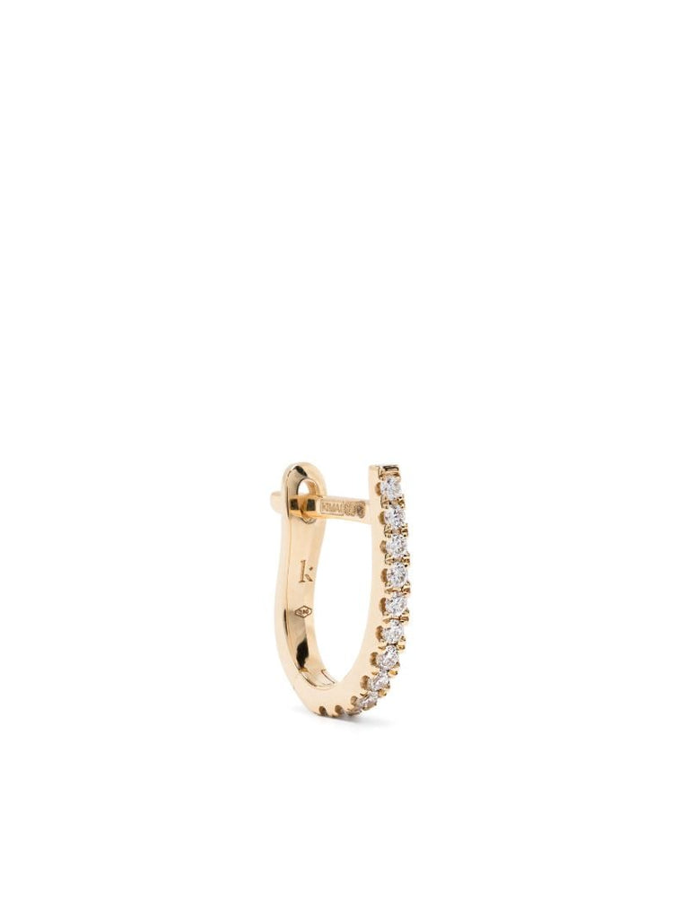 18k Recycled Yellow Gold Huggie Diamond Earring