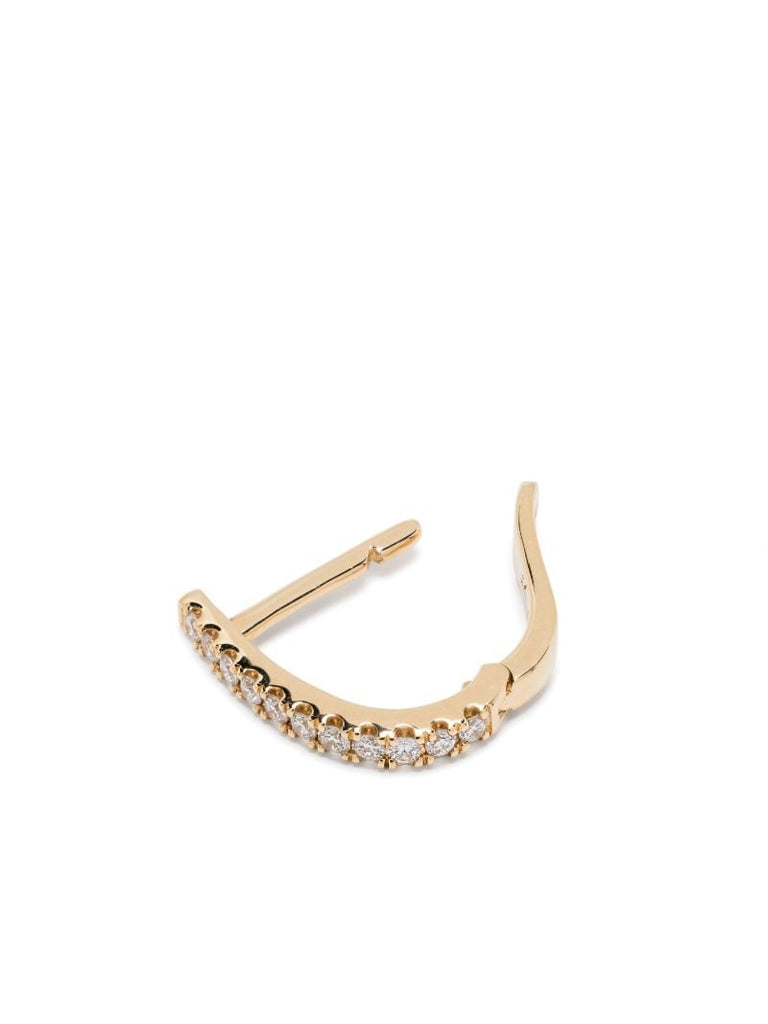 18k Recycled Yellow Gold Huggie Diamond Earring