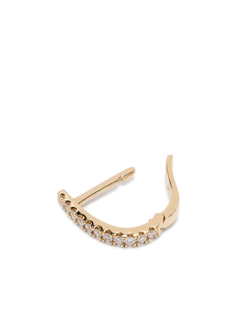 18k Recycled Yellow Gold Huggie Diamond Earring