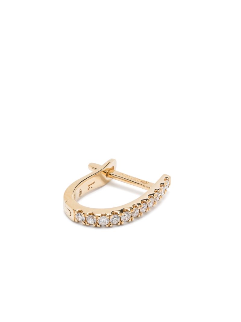 18k Recycled Yellow Gold Huggie Diamond Earring