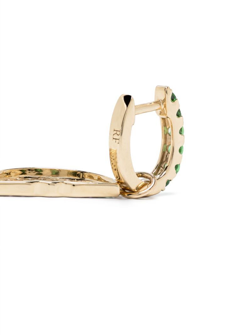 14k Yellow Gold Sapphire and Ruby Watermelon Hoop Earring