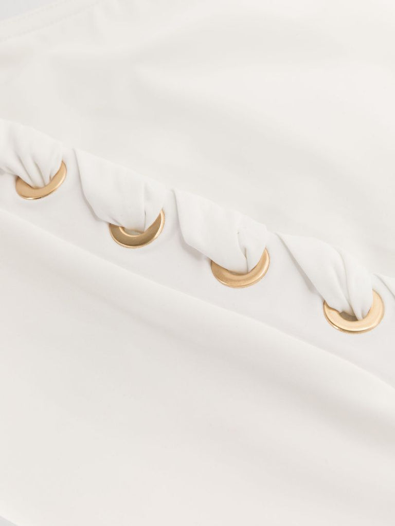 White Halliday Eyelet Bikini Bottoms