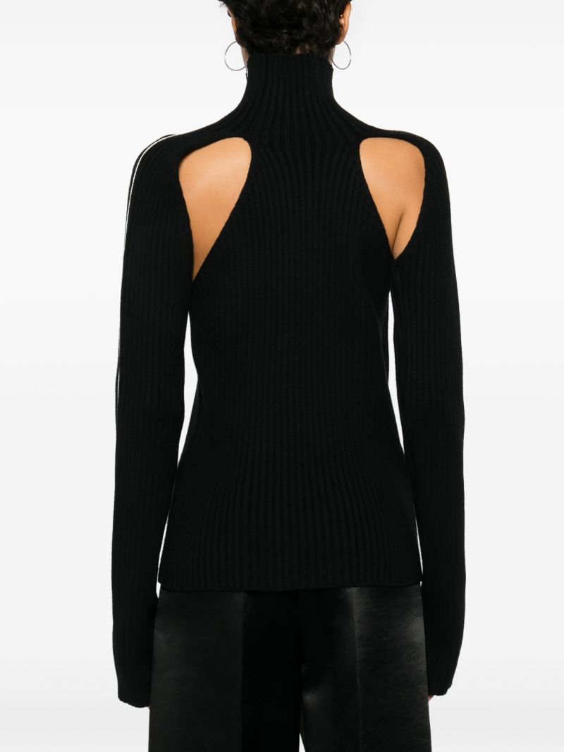 Black Cut-out Wool Jumper