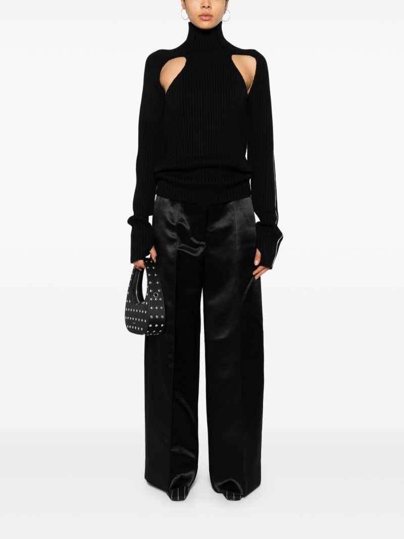 Black Cut-out Wool Jumper