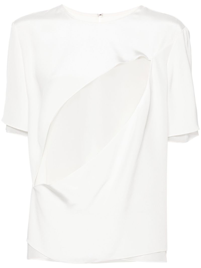 White Layered Silk T-shirt