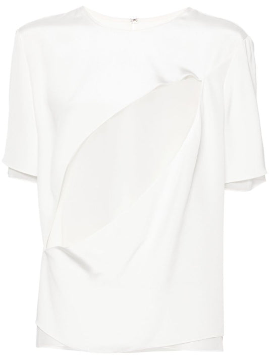 White Layered Silk T-shirt