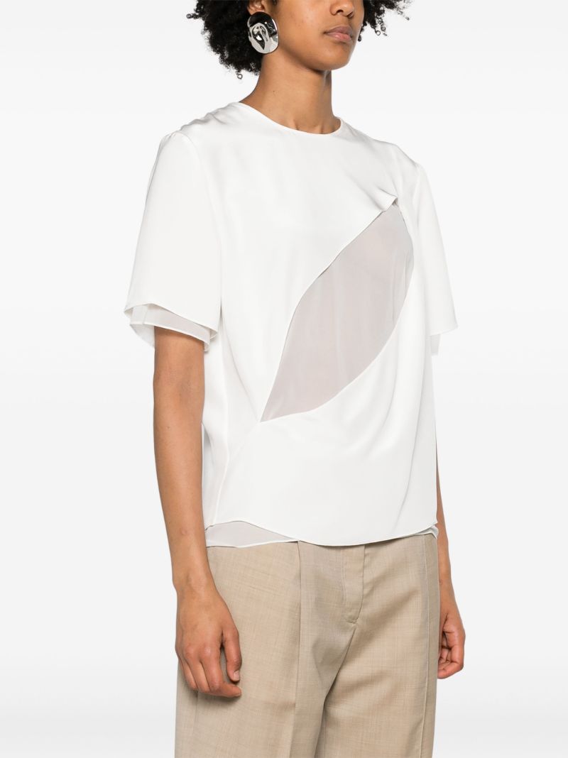 White Layered Silk T-shirt