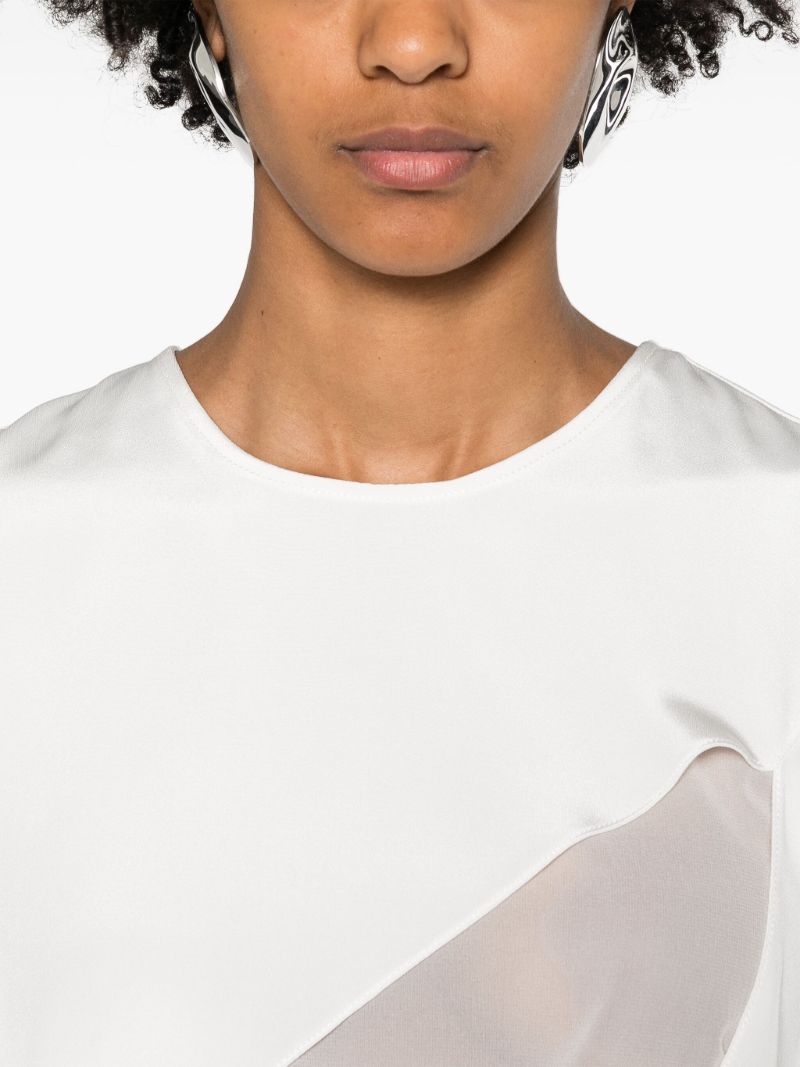 White Layered Silk T-shirt