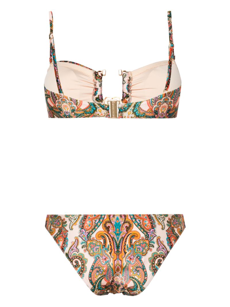 Orange Ottie Knot Paisley-print Bikini