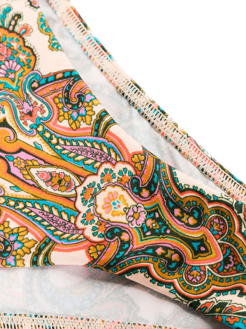 Orange Ottie Knot Paisley-print Bikini