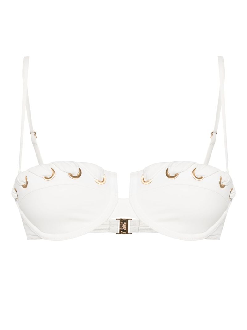 White Halliday Eyelet Balconette Bikini Top