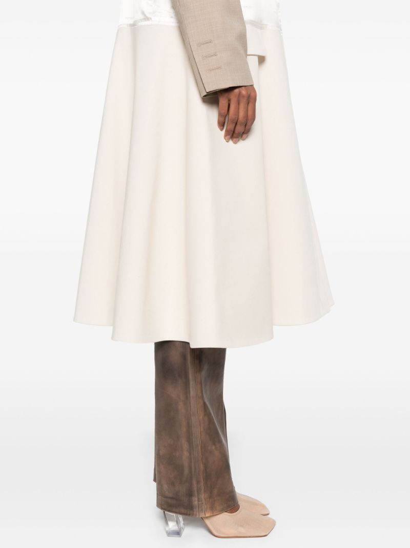Neutral Panelled Single-breasted Coat