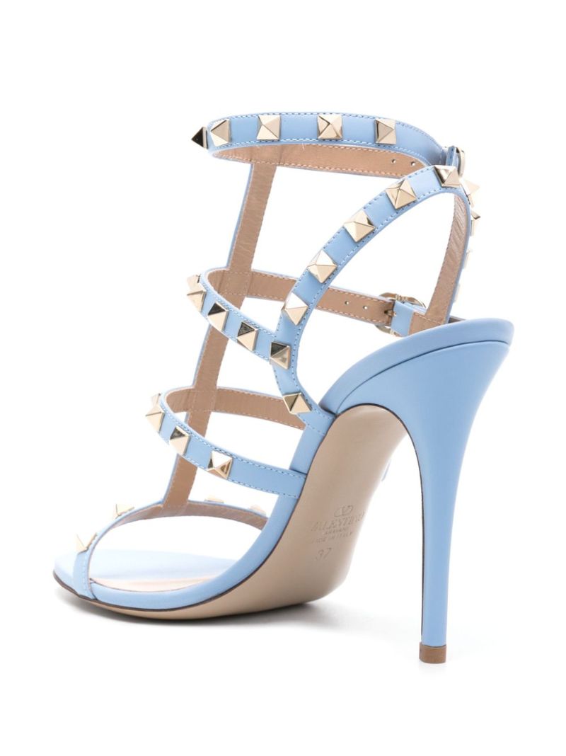 Blue Rockstud 100 Leather Sandals