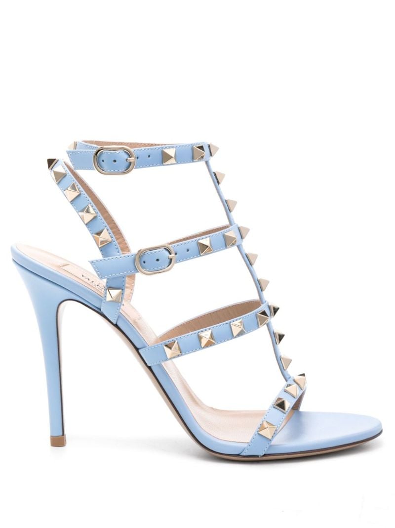 Blue Rockstud 100 Leather Sandals