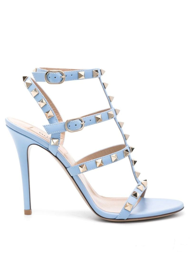 Blue Rockstud 100 Leather Sandals