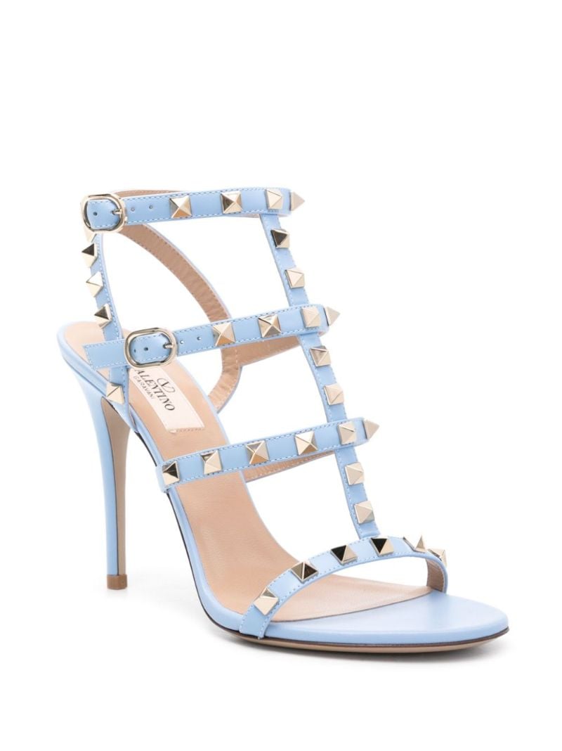 Blue Rockstud 100 Leather Sandals