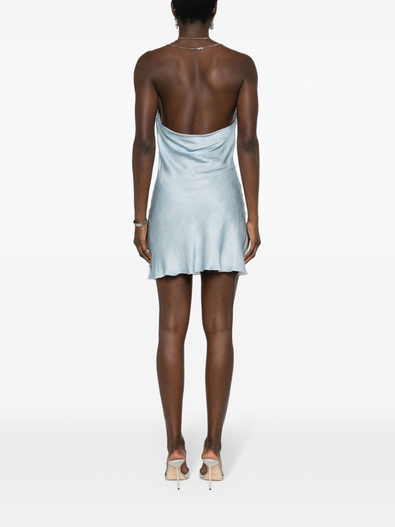 Blue Satin Mini Dress