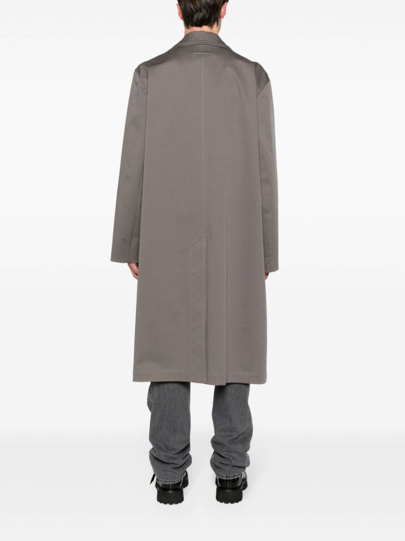 Grey Single-breasted Cotton Coat