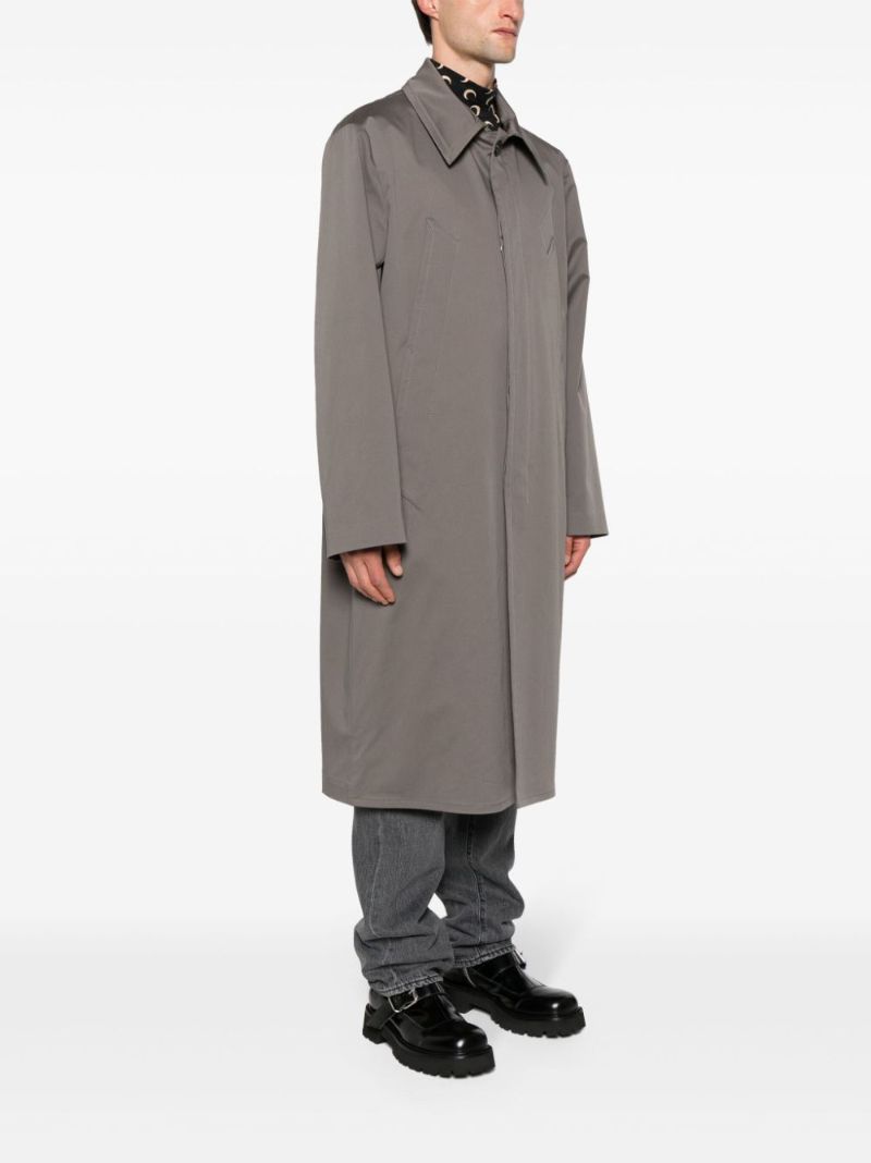 Grey Single-breasted Cotton Coat