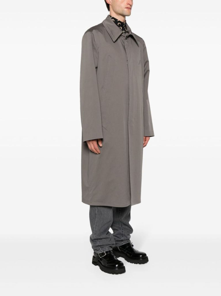 Grey Single-breasted Cotton Coat