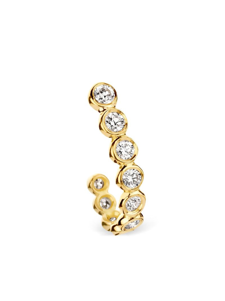 18k Yellow Gold Semi Diamond Earring