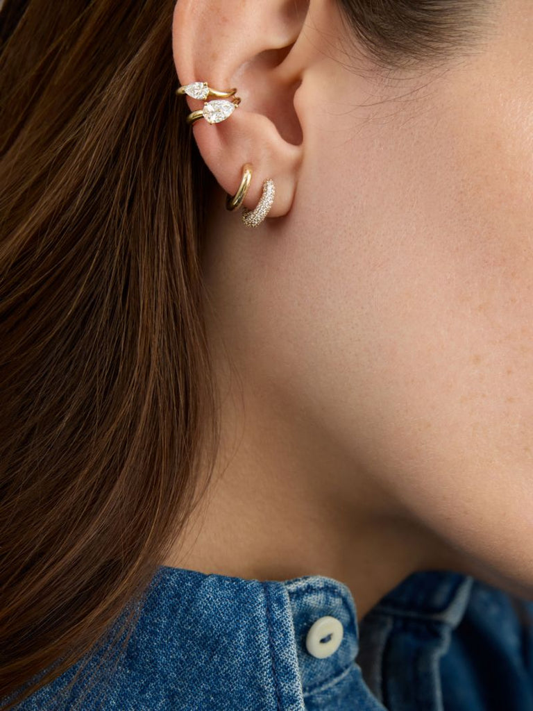 18k Yellow Gold Dolla Diamond Ear Cuff
