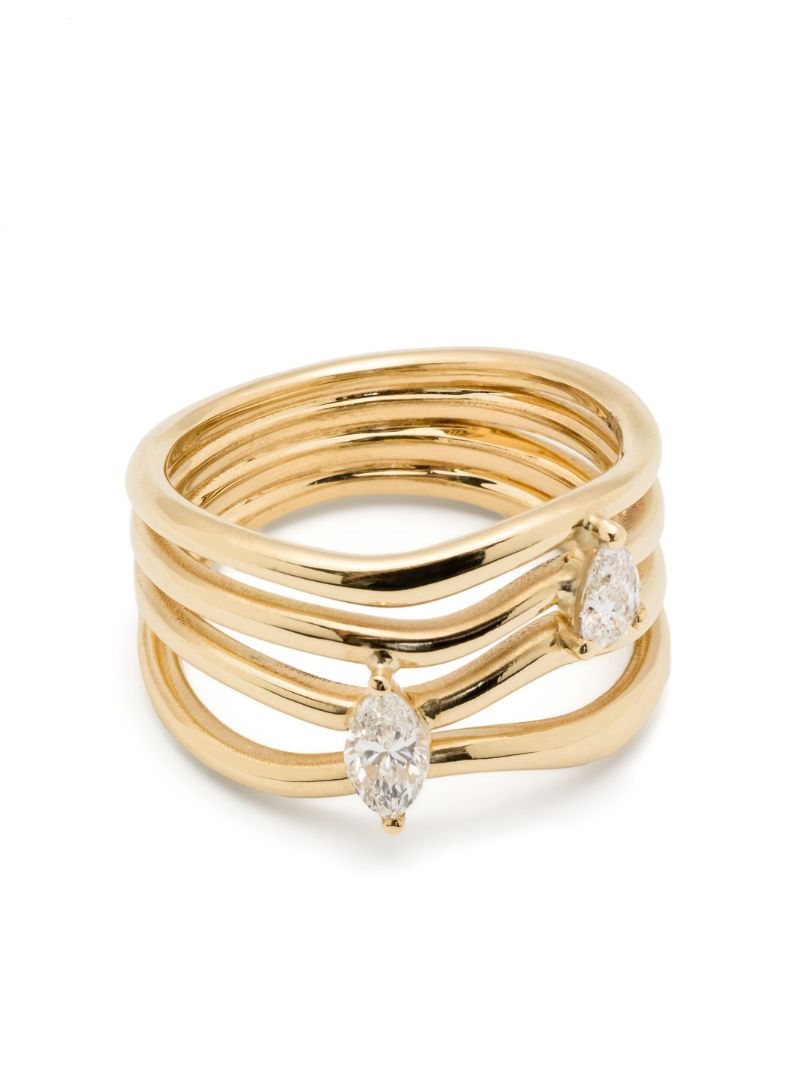 18k Recycled Yellow Gold Nova Diamond Ring
