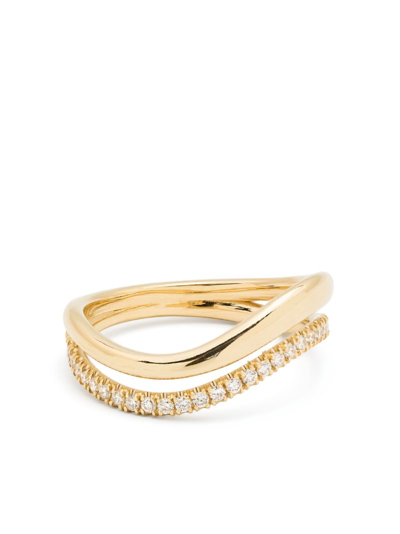 18k Recyled Yellow Gold Bay Diamond Ring