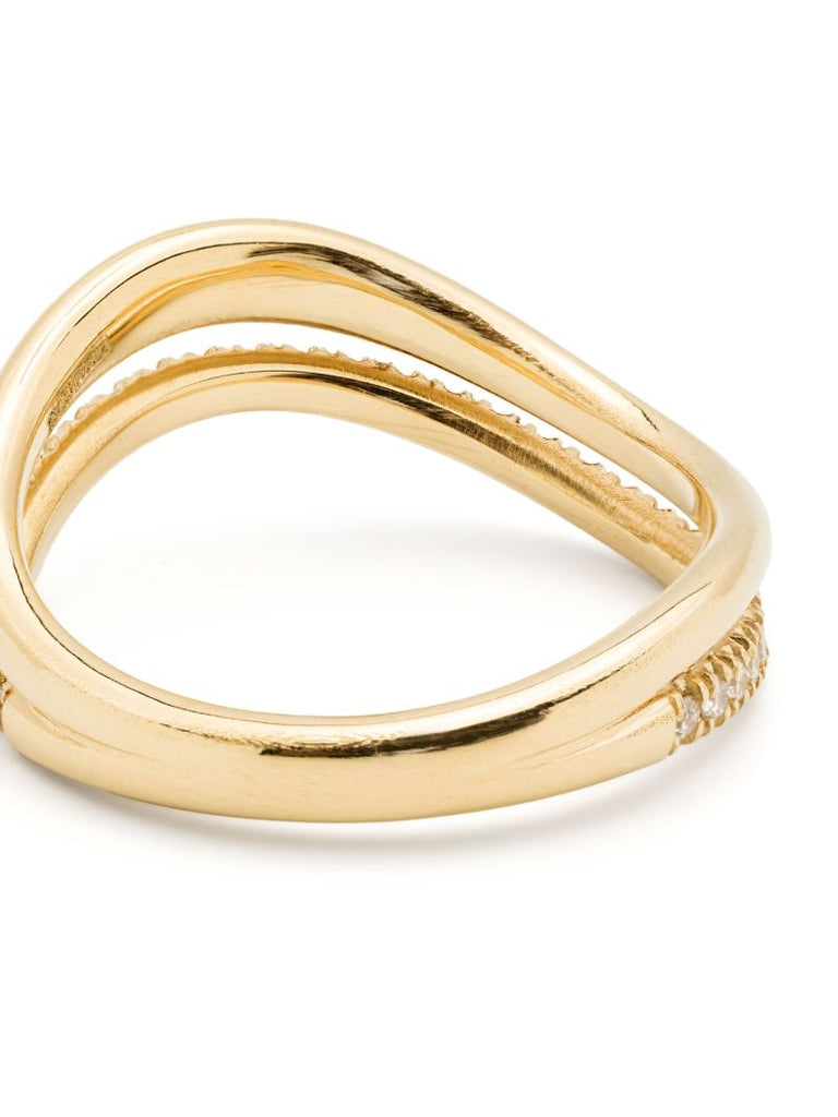 18k Recyled Yellow Gold Bay Diamond Ring