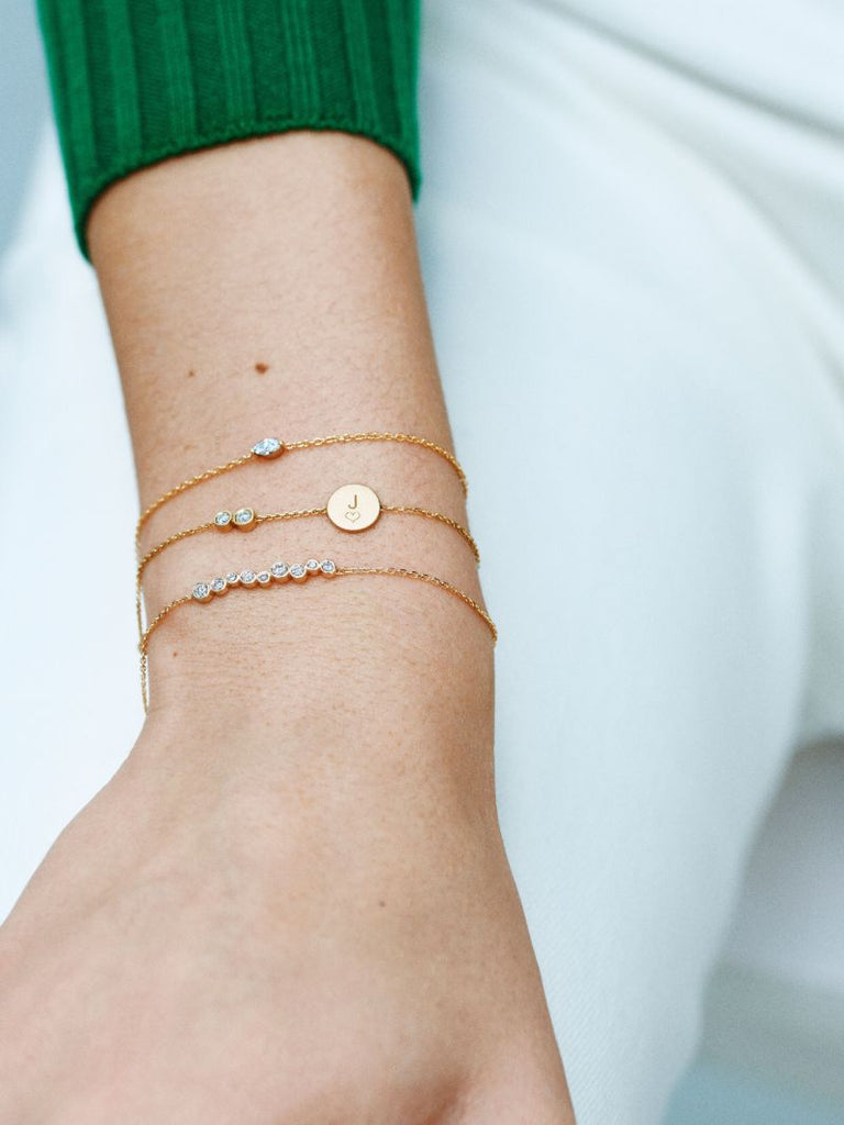 18k Yellow Gold Drop Diamond Bracelet