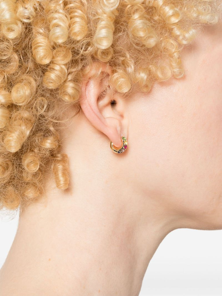 14k Yellow Super Duper Sapphire Hoop Earring