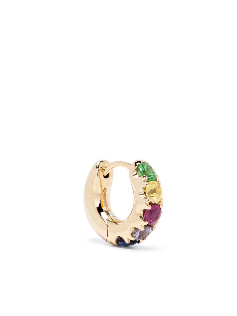 14k Yellow Super Duper Sapphire Hoop Earring