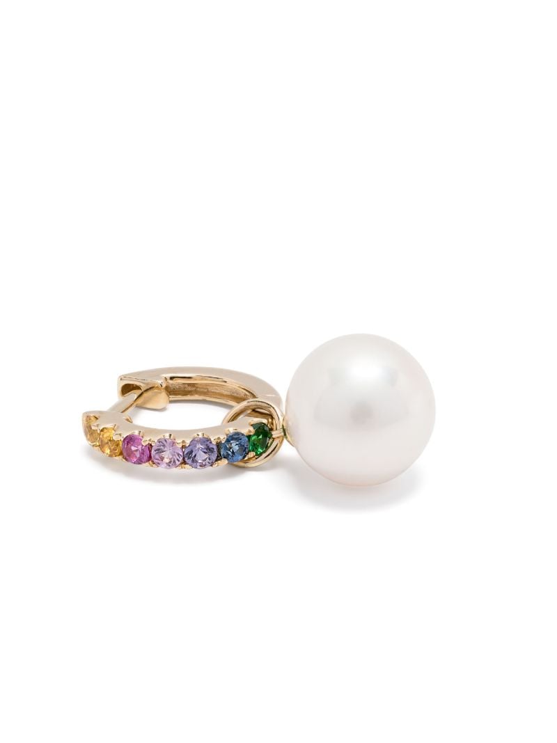 14k Yellow Gold Sapphire and Pearl Earring