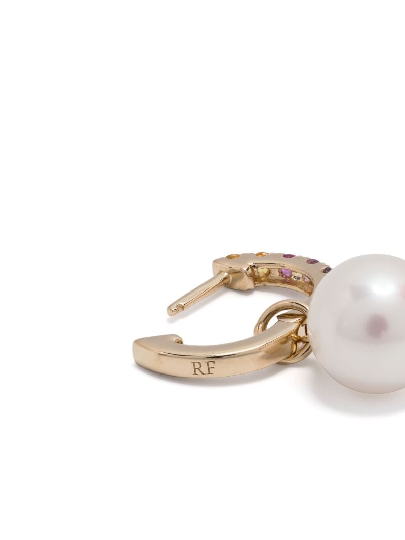 14k Yellow Gold Sapphire and Pearl Earring